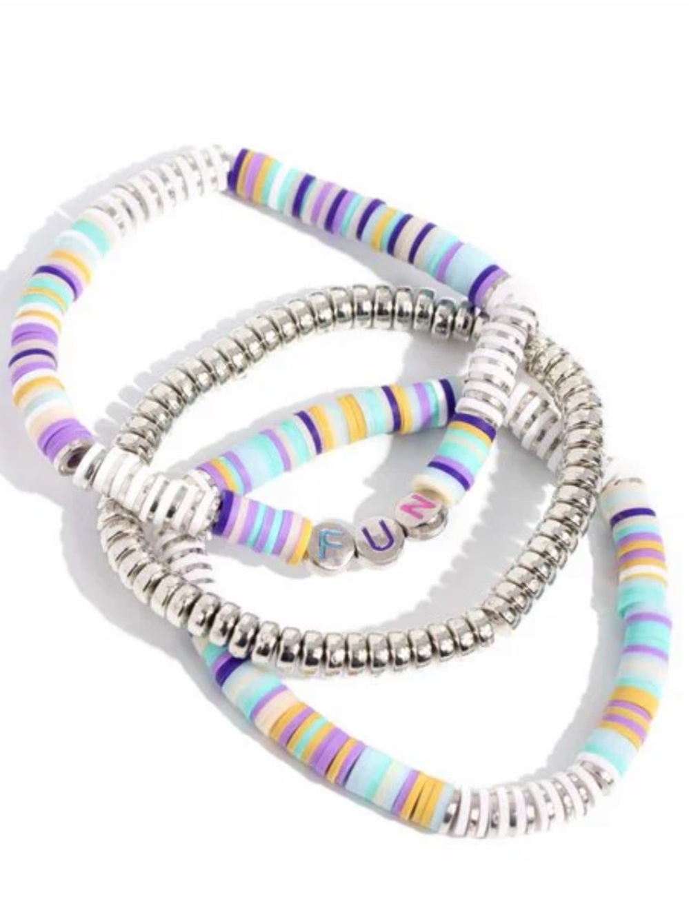 ⚪️🙌🔵 “JUST FOR FUN” WHITE STRETCH BRACELET ~ PAPARAZZI❗️ 3 IN 1❗️ 🔵🙌⚪️